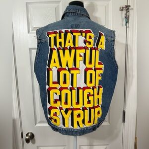 Combinations Unique Blue Denim Jean thrashed Up Cycled vest